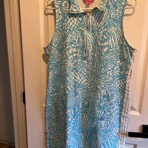 Lilly Pulitzer Turquoise and White Women's Cover-Up